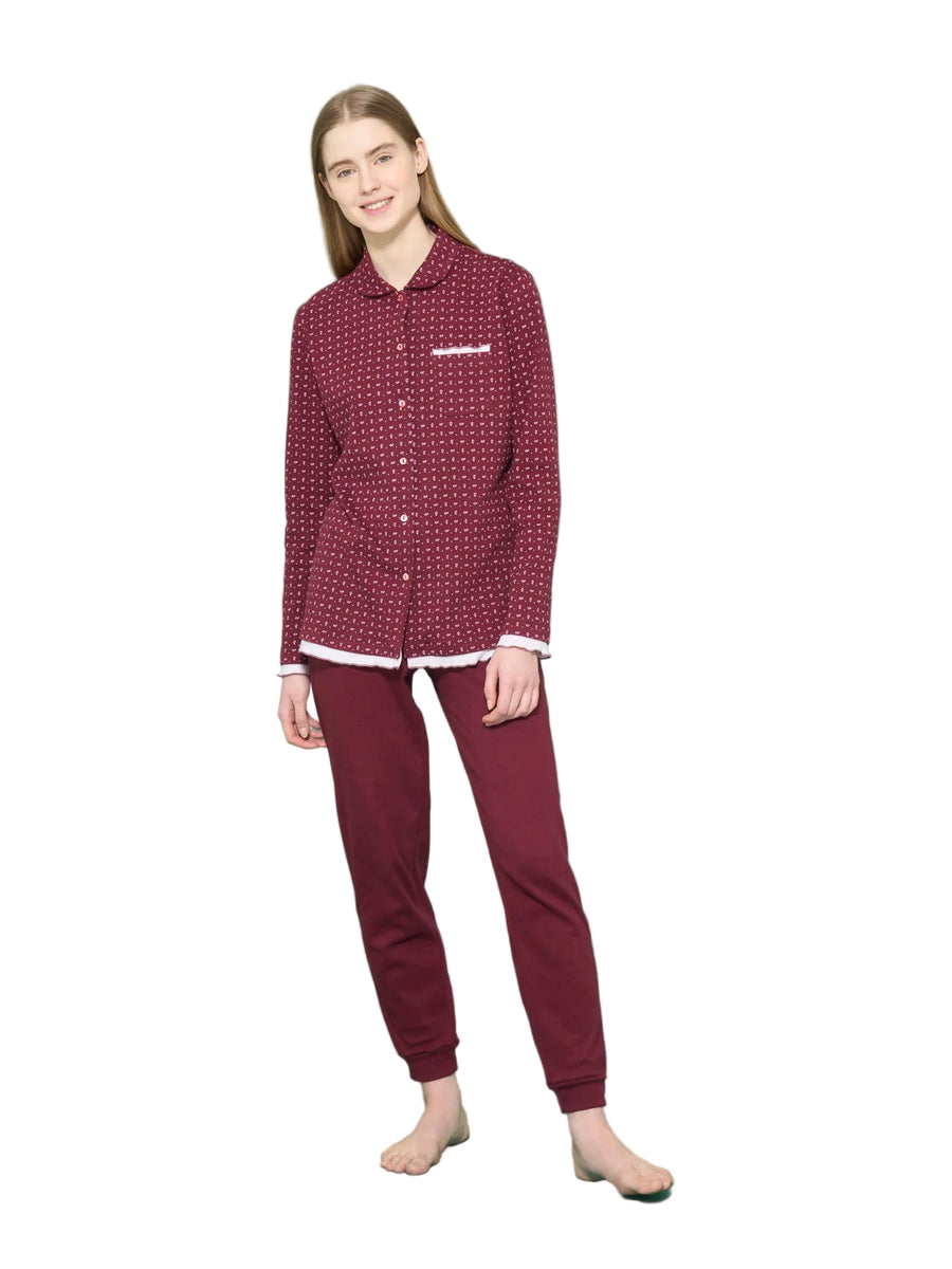 Ragno Pigiama aperto con colletto in Interlock di cotone Fant. Zinf