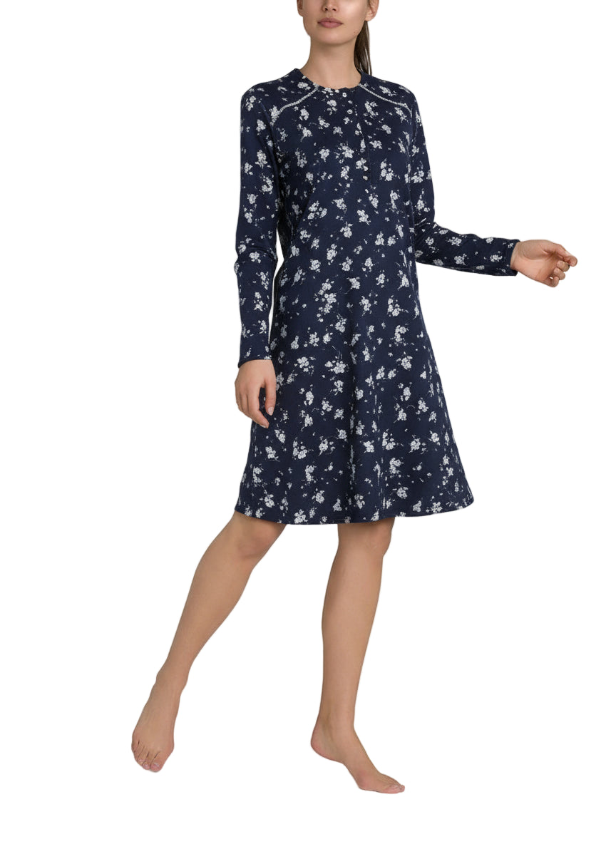 Ragno Camicia da notte con dettagli in Interlock di cotone Fant. Naval Academy Fiore